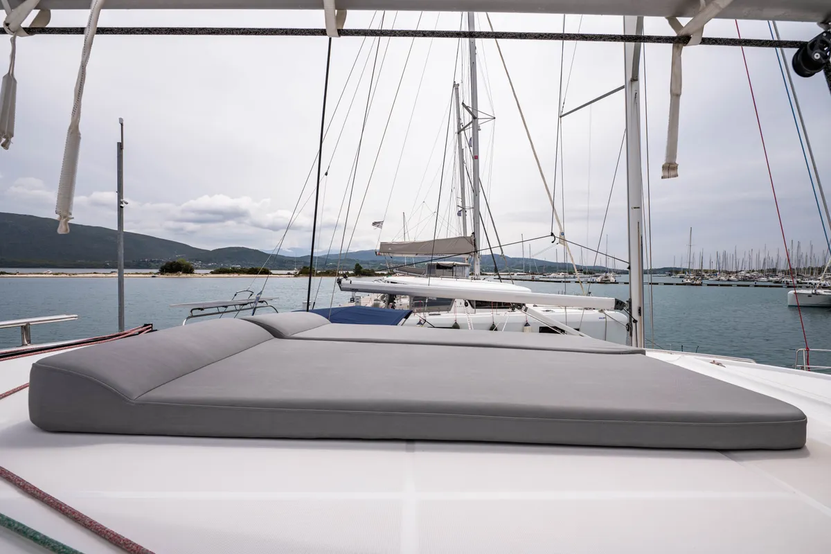 Deck of Imeroessa, a Lagoon 40 catamaran at Municipal Unit of Lefkada, Greece