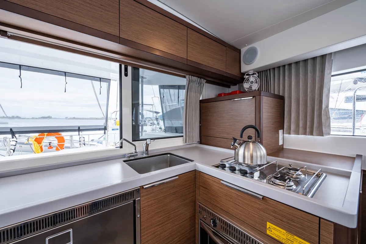 Galley of Imeroessa, a Lagoon 40 catamaran at Municipal Unit of Lefkada, Greece
