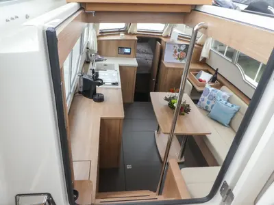 Galley of Mi Tiempo, a Linssen Grand Sturdy 35.0 AC motorboat at Mirow, Germany