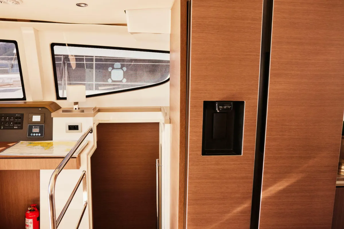 Galley of Ediba Senior, a Bali 4.6 catamaran at Marmaris, Turkey