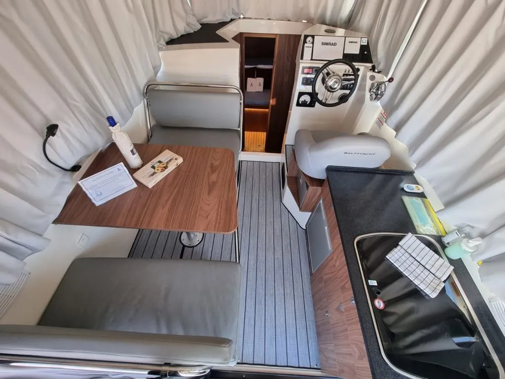 Salon of Wanderer, a Balt 918 Titanium motorboat at Zadar, Croatia
