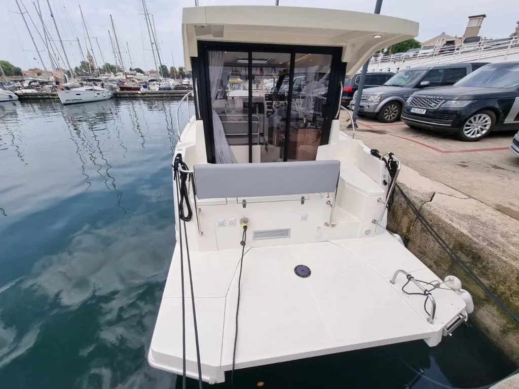 Deck of Wanderer, a Balt 918 Titanium motorboat at Zadar, Croatia