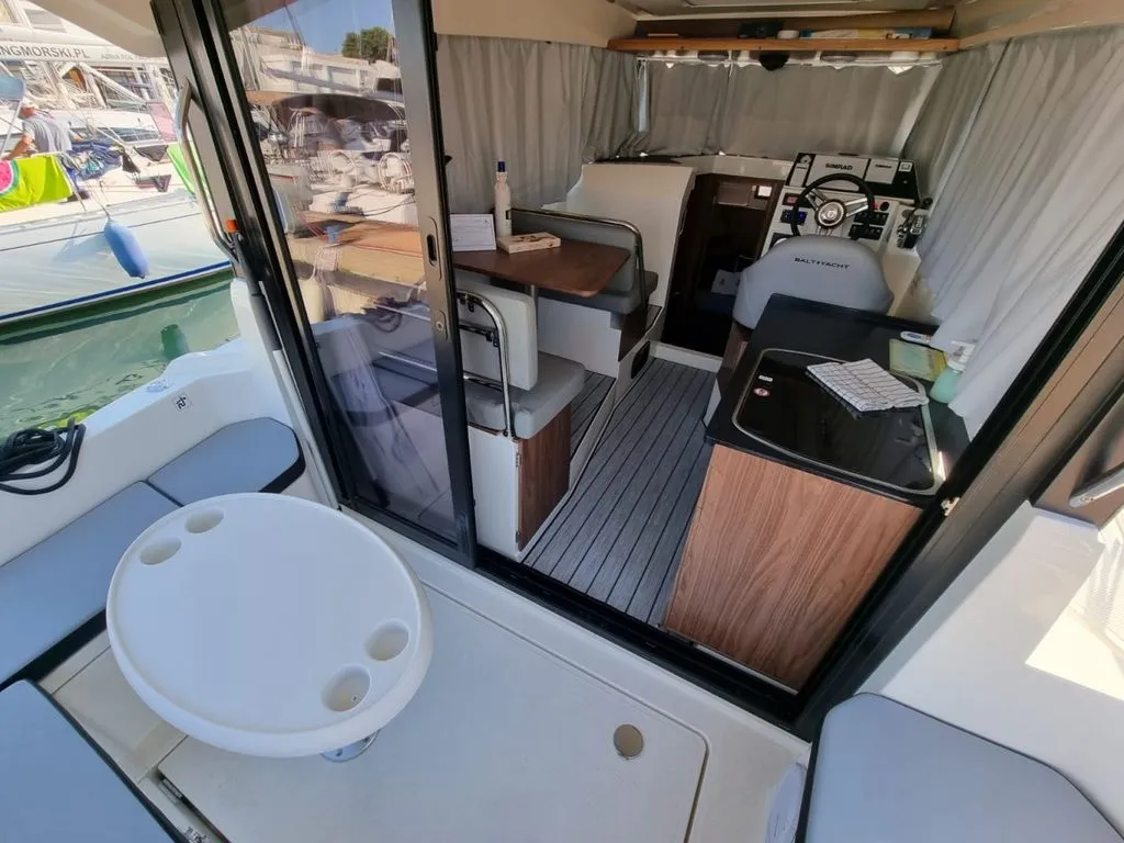 Salon of Wanderer, a Balt 918 Titanium motorboat at Zadar, Croatia
