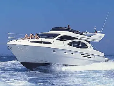 Exterior view of West Wind, a Azimut 46 motorboat at Municipal Unit of Lefkada, Greece