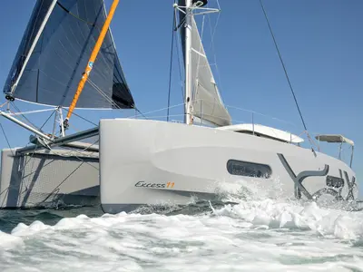 Exterior view of West Wind, a Azimut 46 motorboat at Municipal Unit of Lefkada, Greece