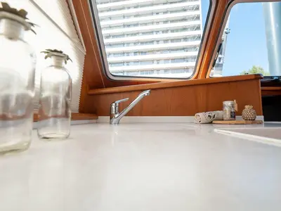Galley of Us Schipp, a De Drait DeLuxe 42 motorboat at Akkrum, Netherlands