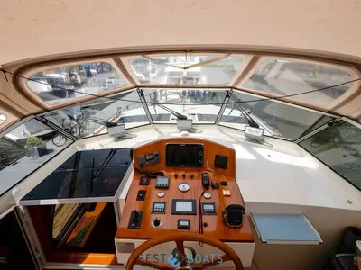 Cockpit of Us Schipp, a De Drait DeLuxe 42 motorboat at Akkrum, Netherlands