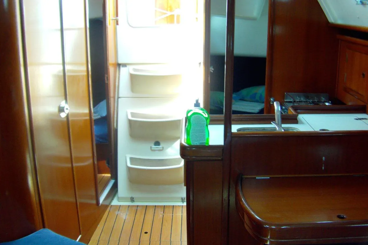 Galley of GRDELIN, a Beneteau Oceanis 331 sailboat at Grad Trogir, Croatia