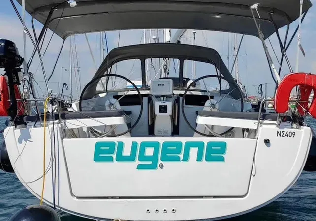 Cockpit of Eugene, a Hanse 418 sailboat at Municipal Unit of Ellomenos, Greece