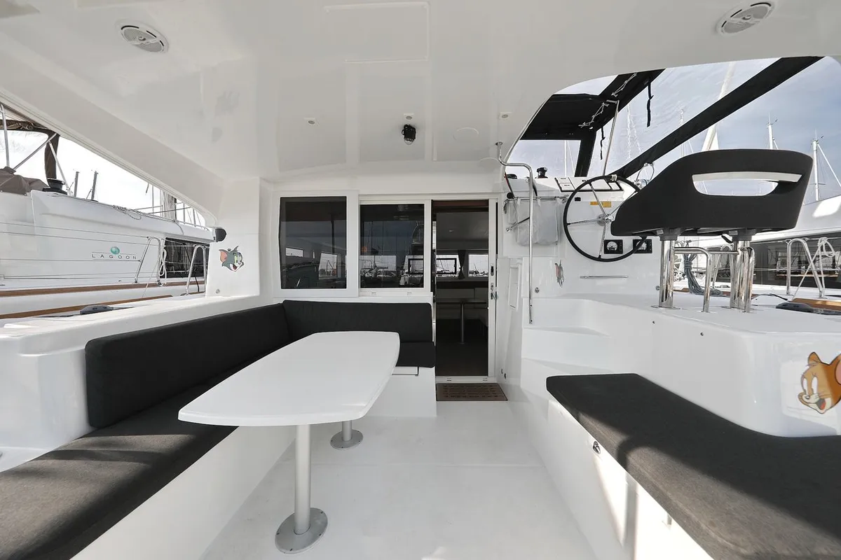 Deck of Tom & Jerry, a Lagoon 40 catamaran at Općina Sukošan, Croatia