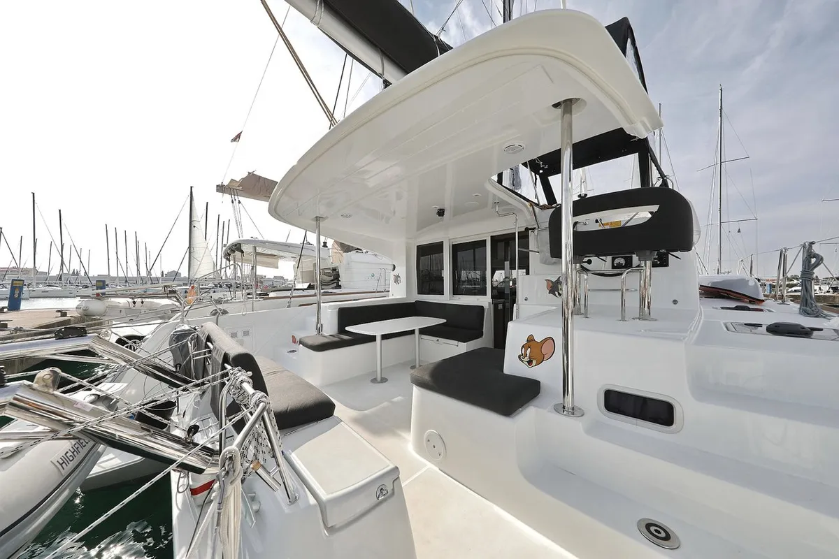Deck of Tom & Jerry, a Lagoon 40 catamaran at Općina Sukošan, Croatia