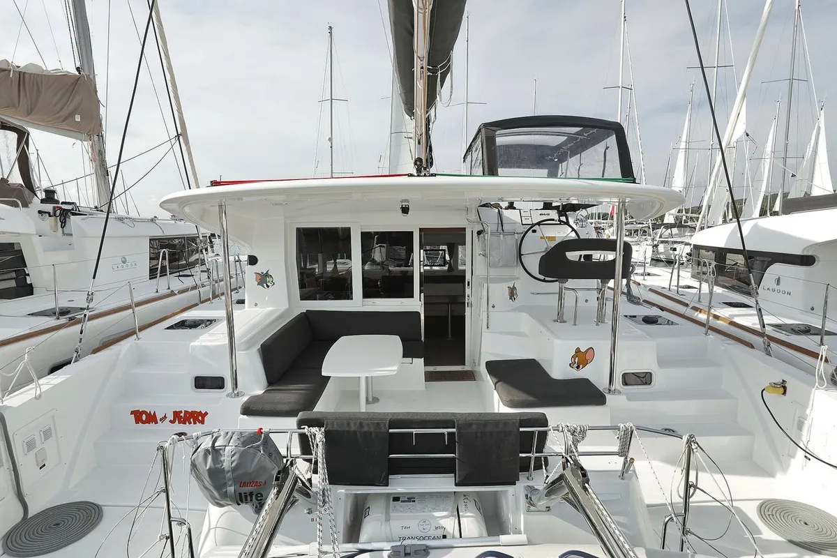 Exterior view of Tom & Jerry, a Lagoon 40 catamaran at Općina Sukošan, Croatia