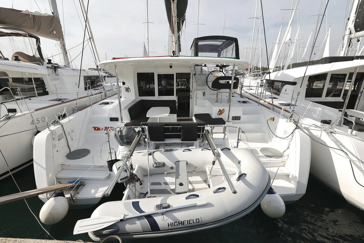 Exterior view of Tom & Jerry, a Lagoon 40 catamaran at Općina Sukošan, Croatia
