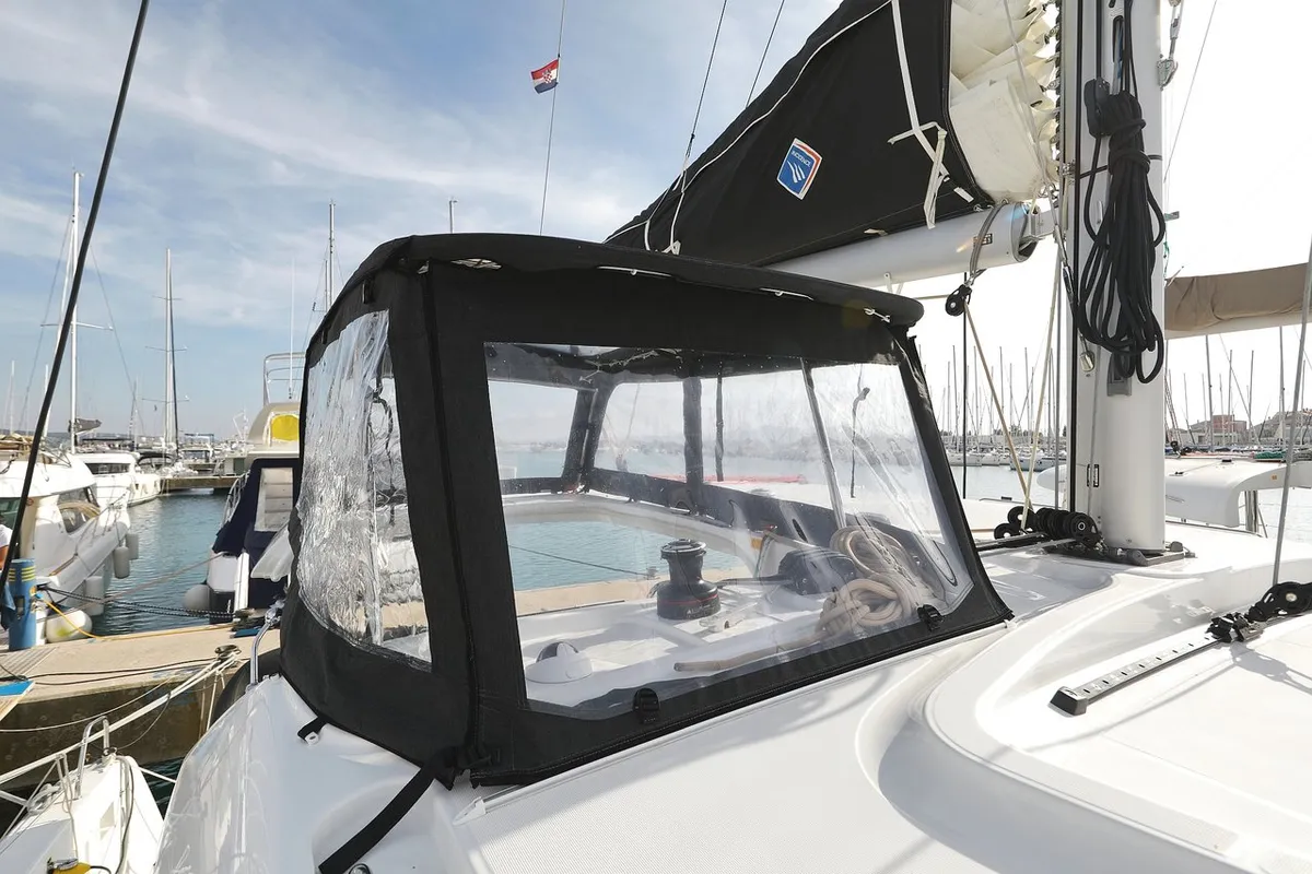 Cockpit of Tom & Jerry, a Lagoon 40 catamaran at Općina Sukošan, Croatia