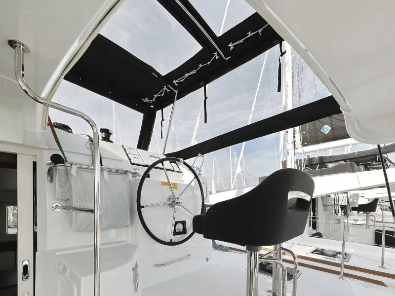 Cockpit of Tom & Jerry, a Lagoon 40 catamaran at Općina Sukošan, Croatia