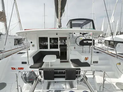 Deck of Tom & Jerry, a Lagoon 40 catamaran at Općina Sukošan, Croatia