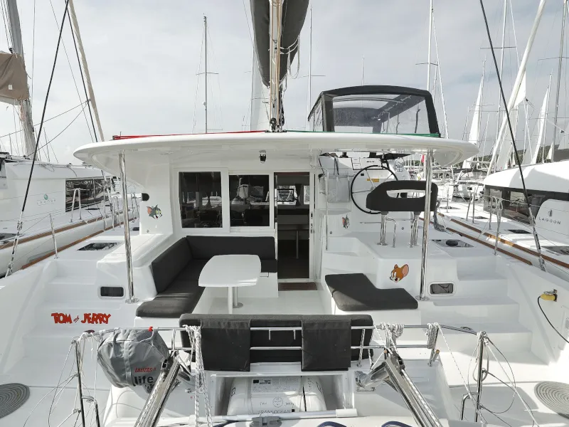Deck of Tom & Jerry, a Lagoon 40 catamaran at Općina Sukošan, Croatia