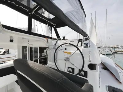 Cockpit of Tom & Jerry, a Lagoon 40 catamaran at Općina Sukošan, Croatia