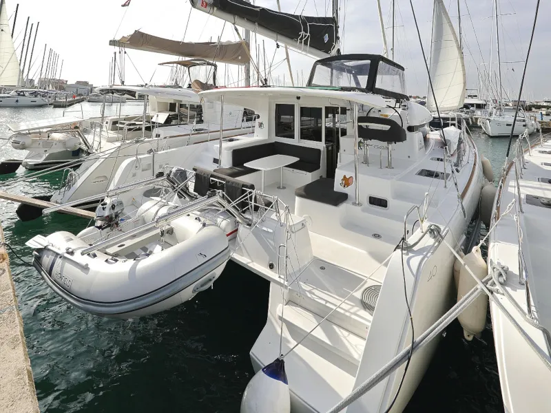 Exterior view of Tom & Jerry, a Lagoon 40 catamaran at Općina Sukošan, Croatia