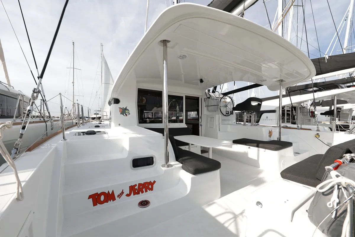 Deck of Tom & Jerry, a Lagoon 40 catamaran at Općina Sukošan, Croatia
