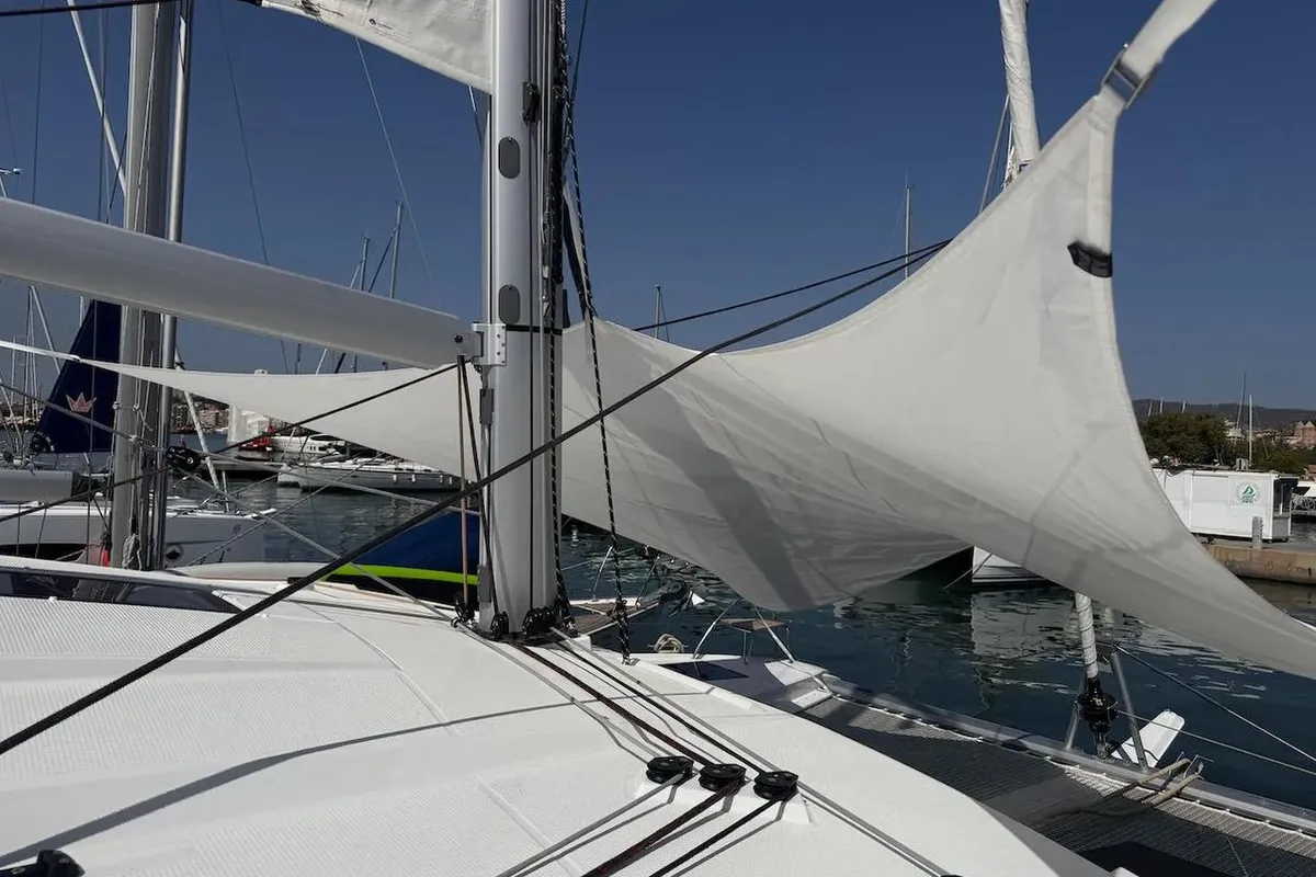 Kahuna, a Fountaine Pajot Astrea 42 Maestro catamaran at Toulon, France