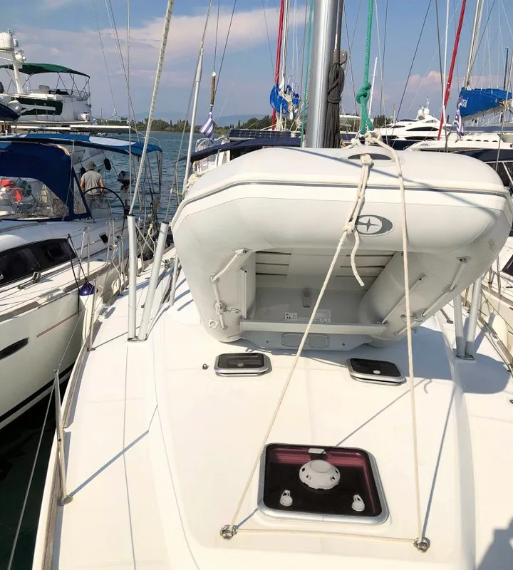 Deck of Whisper, a Beneteau Oceanis 43 sailboat at Athens, Greece