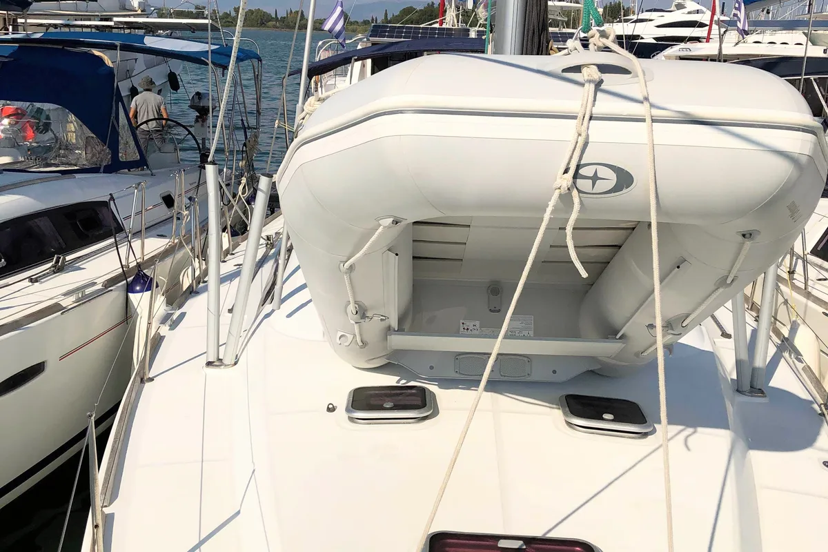 Deck of Whisper, a Beneteau Oceanis 43 sailboat at Athens, Greece