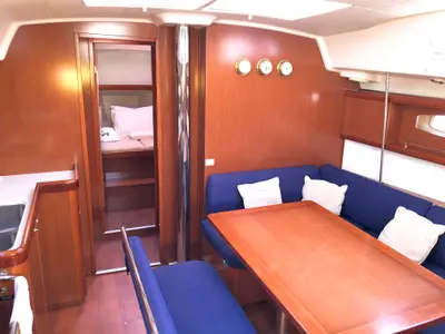 Salon of Whisper, a Beneteau Oceanis 43 sailboat at Athens, Greece
