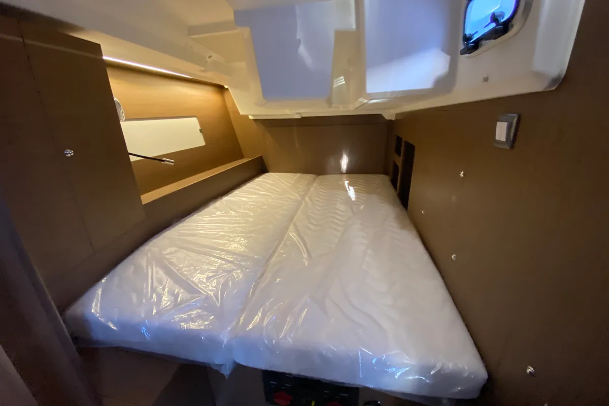 Cabin on Yess Boss, a Beneteau Oceanis 46.1 sailboat at Ibiza, Spain