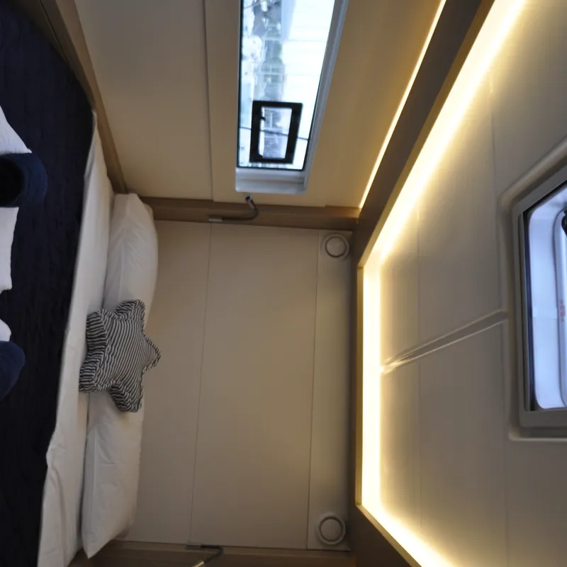 Cabin on Queen Maro, a Lagoon 46 catamaran at Athens, Greece
