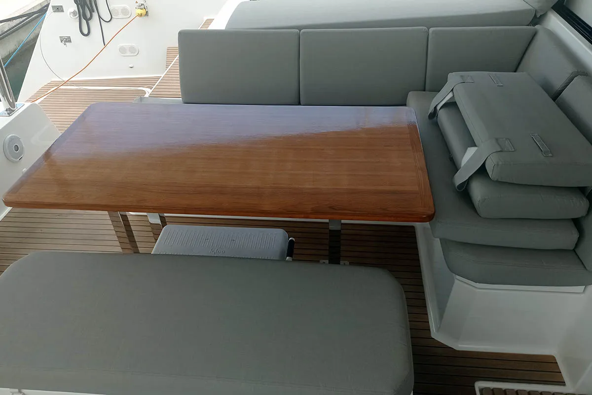 Deck of Coco, a Fountaine Pajot Elba 45 catamaran at Seget Donji, Croatia