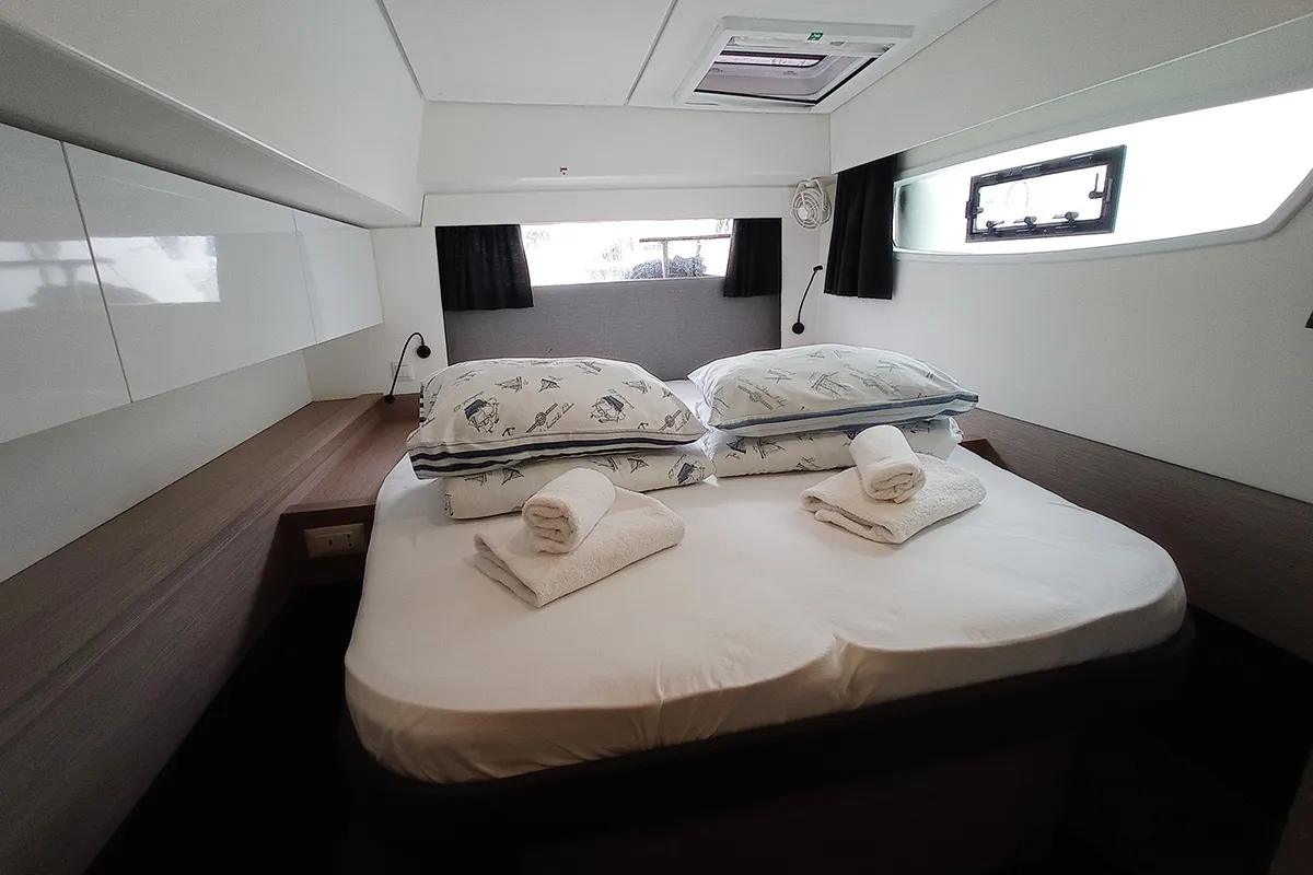 Cabin on Coco, a Fountaine Pajot Elba 45 catamaran at Seget Donji, Croatia