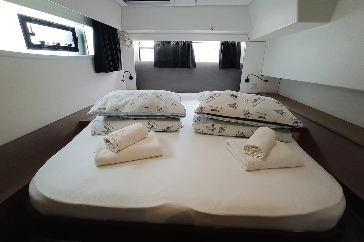 Cabin on Coco, a Fountaine Pajot Elba 45 catamaran at Seget Donji, Croatia