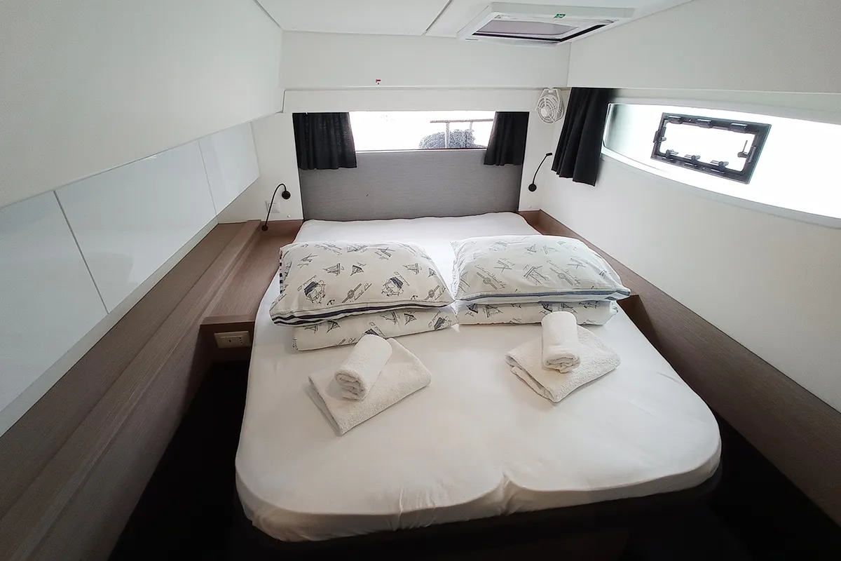 Cabin on Coco, a Fountaine Pajot Elba 45 catamaran at Seget Donji, Croatia