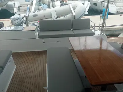 Deck of Coco, a Fountaine Pajot Elba 45 catamaran at Seget Donji, Croatia