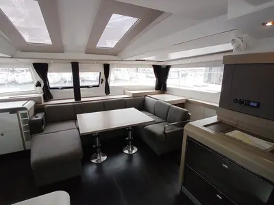 Salon of Coco, a Fountaine Pajot Elba 45 catamaran at Seget Donji, Croatia