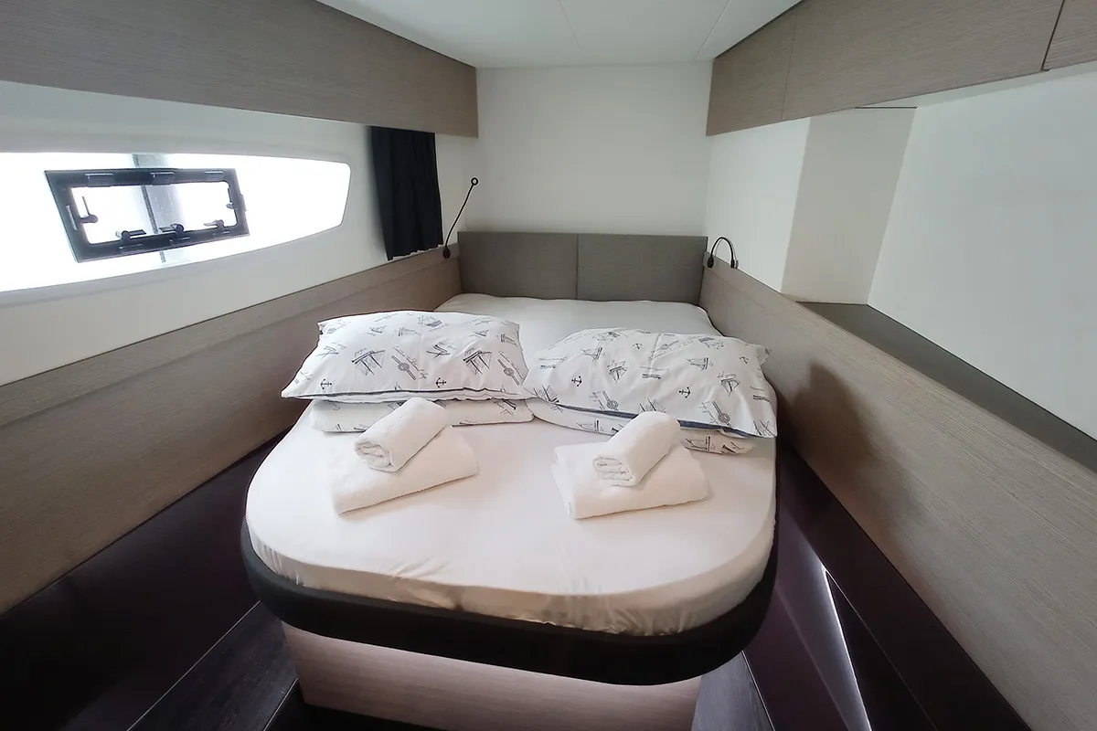 Cabin on Coco, a Fountaine Pajot Elba 45 catamaran at Seget Donji, Croatia