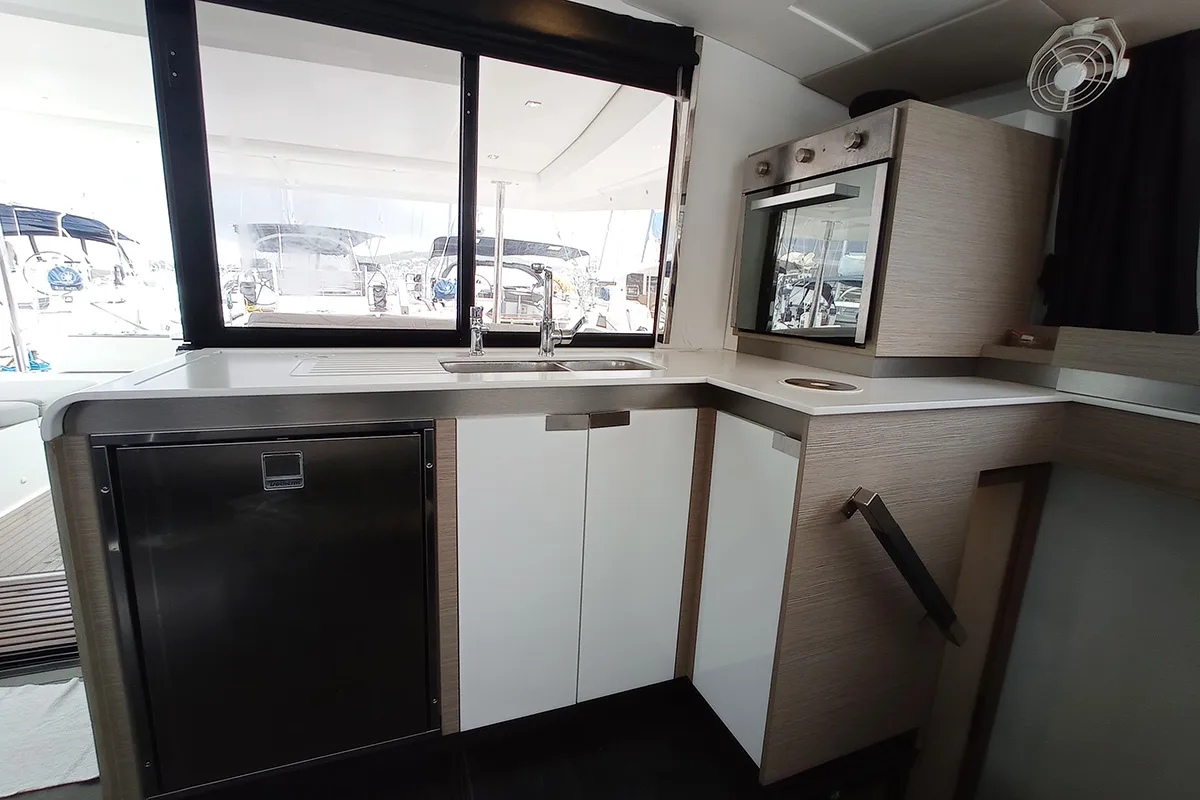 Galley of Coco, a Fountaine Pajot Elba 45 catamaran at Seget Donji, Croatia