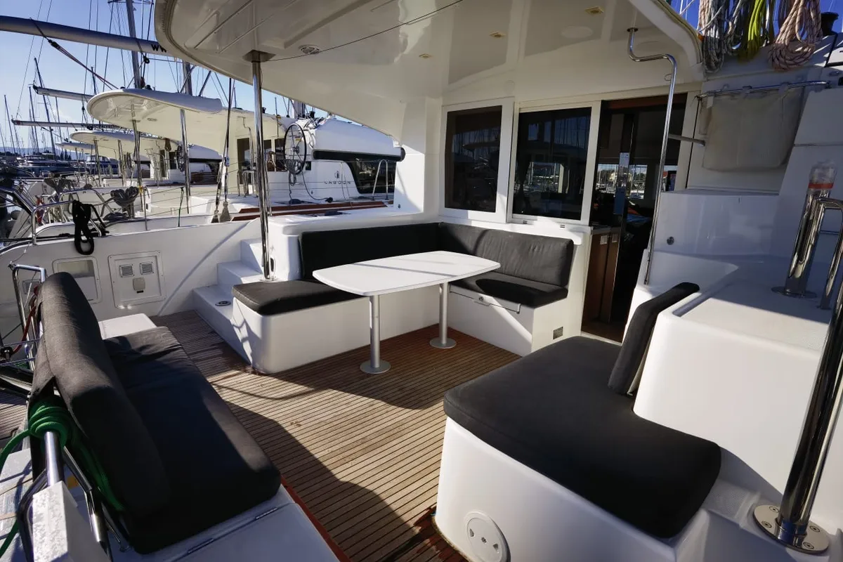 Deck of ALEXANDRIA, a Lagoon 40 catamaran at Općina Sukošan, Croatia
