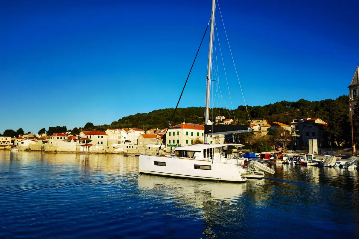 Exterior view of ALEXANDRIA, a Lagoon 40 catamaran at Općina Sukošan, Croatia