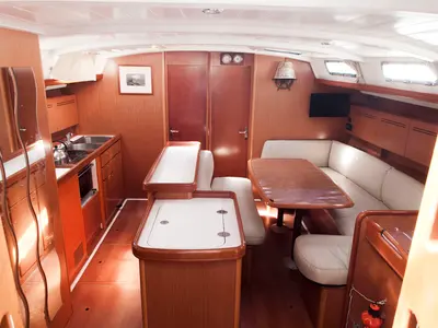 Salon of Penny, a Beneteau Cyclades 50.5 sailboat at Athens, Greece