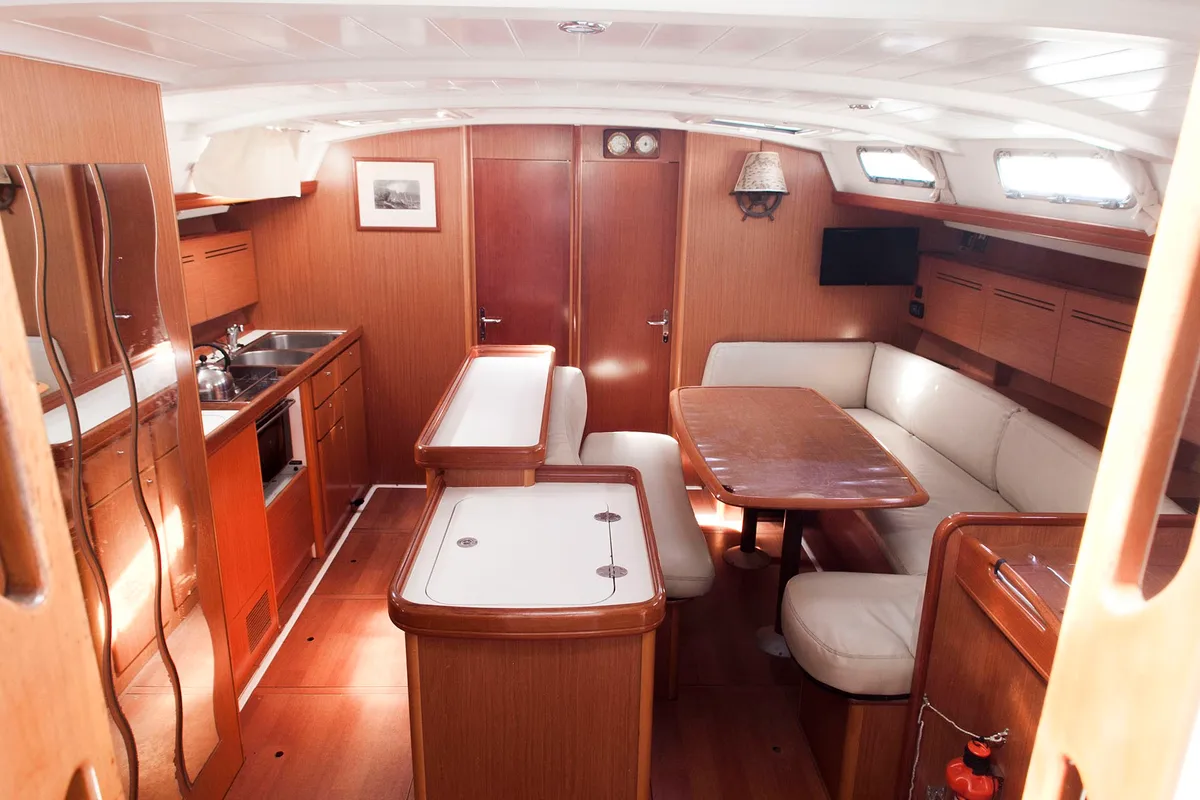 Salon of Penny, a Beneteau Cyclades 50.5 sailboat at Athens, Greece