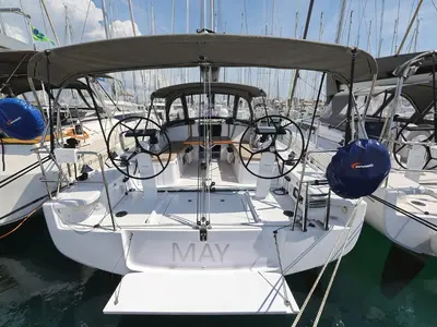 Cockpit of May, a Beneteau First 36 sailboat at Biograd na Moru, Croatia