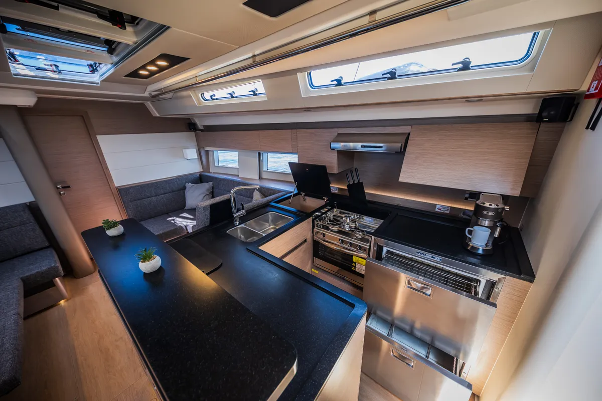 Galley of Oceanelle, a Hanse 588 sailboat at Seget Donji, Croatia