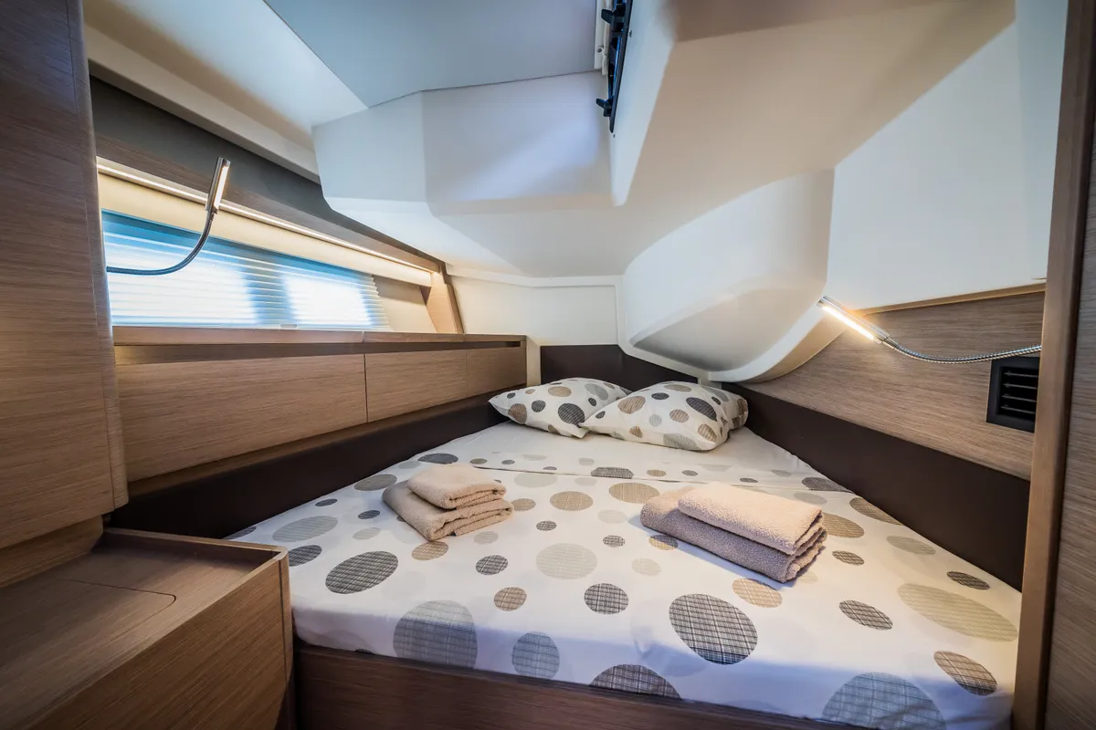 Cabin on Oceanelle, a Hanse 588 sailboat at Seget Donji, Croatia