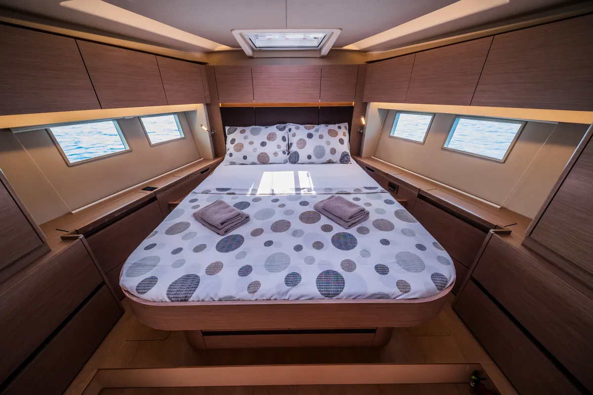 Cabin on Oceanelle, a Hanse 588 sailboat at Seget Donji, Croatia