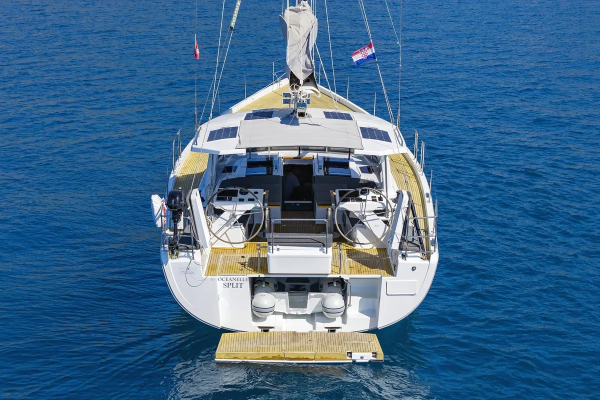 Oceanelle, a Hanse 588 sailboat at Seget Donji, Croatia