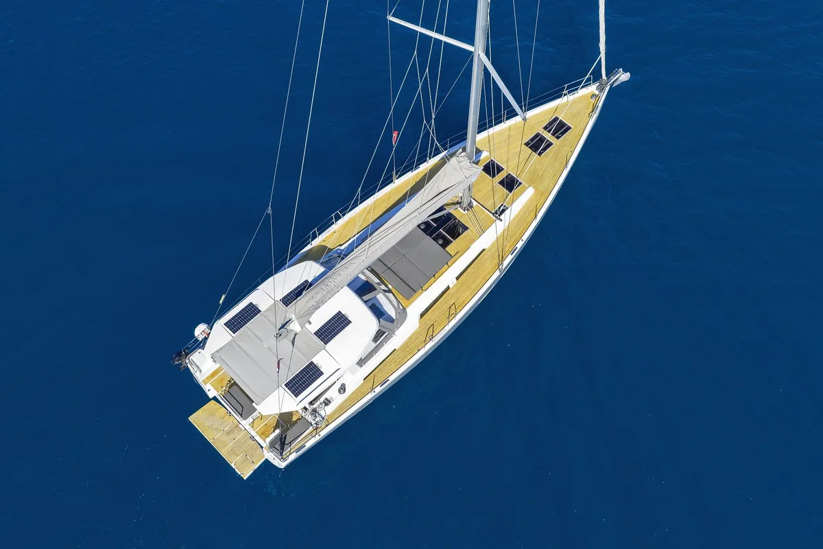 Oceanelle, a Hanse 588 sailboat at Seget Donji, Croatia