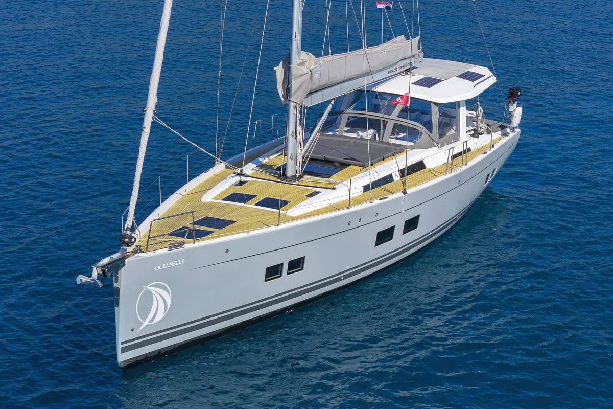 Oceanelle, a Hanse 588 sailboat at Seget Donji, Croatia