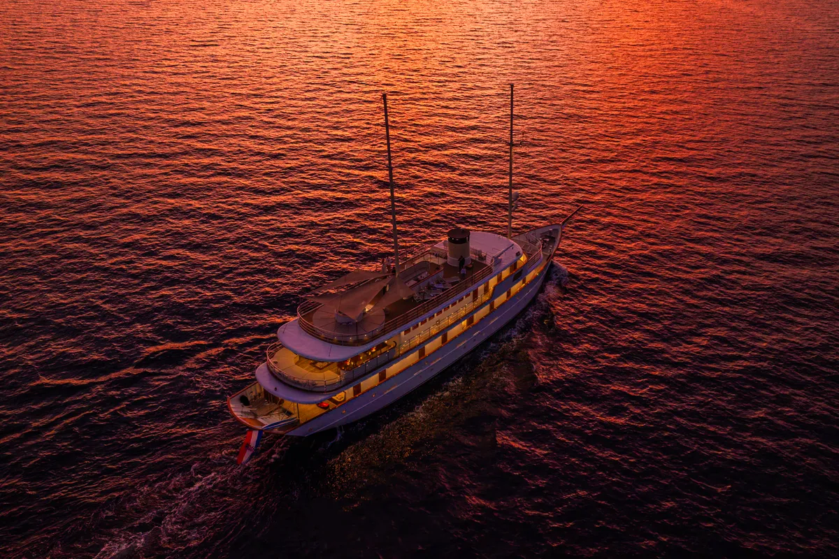 Exterior view of Bellezza, a Motoryacht motor yacht at Split, Croatia